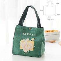 日式保温饭盒袋上班族简约可爱手提包帆布学生饭盒包便当包饭袋子