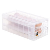 御良材 双层抽拉式鸡蛋盒(透明) 冰箱保鲜收纳盒 长方形抽屉速冻食物储物盒 YPP-JDH-HCT2T
