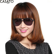 卡莎度(CASATO) 太阳镜时尚个性大框潮女款太阳镜 防紫外线太阳镜 墨镜2014022(黑色)