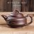 宜兴大号紫砂壶大容量功夫泡茶壶家用手工过滤朱泥壶茶杯茶具套装(驼色 棕色平安竹壶)