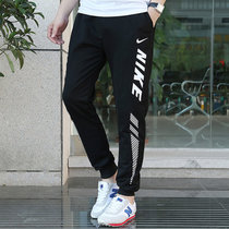 NIKE/耐克运动裤长裤子 男子纯棉透气裤子 男士运动跑步裤子(黑色的 XL)