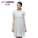 JoynCleon/婧麒 孕妇月子服外出短袖纯棉简约月子服哺乳衣服连衣裙6205(粉红色 M)