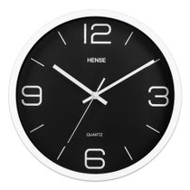 汉时(Hense)挂钟12英寸客厅静音时钟经典简约现代挂表创意石英时钟HW56(白色黑面12寸)