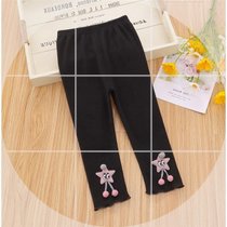 女童打底裤春秋薄款儿童裤子女宝宝春装长裤中小童小女孩季外穿(女裤：海星黑色 90+CM)