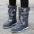 SUNTEK冬季雪地靴女士中筒加绒加厚保暖棉鞋高筒2021新款防水防滑长靴子(36 G85-灰色)