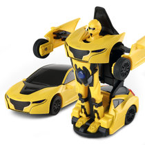 星辉rastar RS合金战警系列一键变形汽车儿童玩具机器人男孩子礼物1:32车模 61800(黄色)