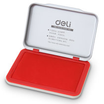 得力（deli） 9892 中号印章印台 印迹清晰 不晕染 铁盒装 红色(红色 小号  104*71mm)