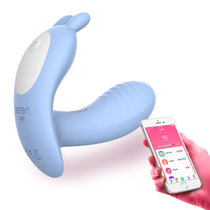 国美大健康雷霆cn-43宝贝兔系列萌色流氓兔穿戴蝴蝶女用自慰器智能APP情趣震动棒(蓝色)