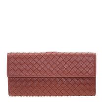 BOTTEGA VENETA女士粉色编织长款钱包 134075-V001N-6329粉色 时尚百搭