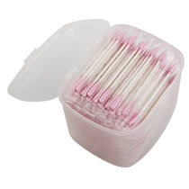 优家（UPLUS）粉色尖头螺旋头纸轴多功能化妆清洁棉签180支单支独立包装（盒装棉球 耳鼻清洁棉棒）