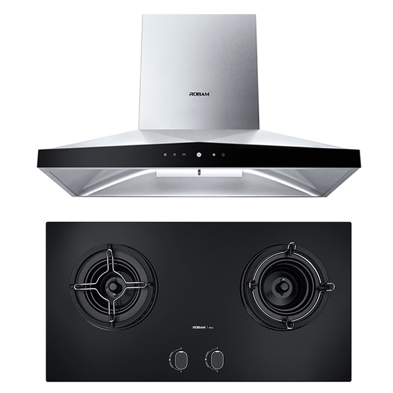 老板robamcxw2008231sjzt9b52欧式钢化玻璃嵌入式烟灶套餐