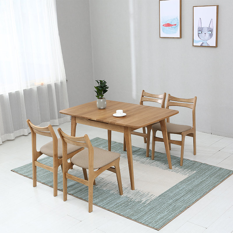 安居汇白橡木拉伸跳台桌(胡桃色 1100*800*750拉开1400)图片【图片