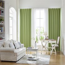 出口日式遮光窗帘新款纯色环保现代简约书房客厅卧室防水防油防污(草绿色)