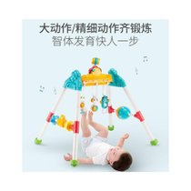 澳贝好动小猴健身架音乐新生宝宝脚踏琴钢琴婴儿健身毯玩具0-1岁(461112音乐健身架)