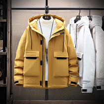 龙中龙 羽绒服男士短款潮牌冬季2020年新款帅气休闲外套(黄色 XL)