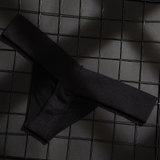 丁字裤男女通用可穿一片式冰丝运动健身高弹力性感情侣内裤大码纯(黑色 L)