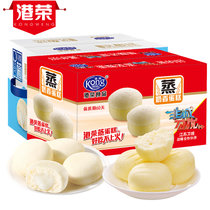港荣蒸蛋糕奶香乳酸球组合款1480g早餐软面包蛋糕整箱休闲零食(口味 弹弹蒸蛋)
