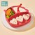 宝宝餐盘吸盘式硅胶分格盘儿童吸管碗婴儿学吃饭训练碗勺餐具套装(红色餐盘+吸管)
