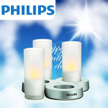 飞利浦 LED 3头 1代蜡烛灯充电吧台灯氛围灯创意圣诞礼品礼物(LED 3头蜡烛灯)