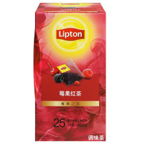 【真快乐自营】立顿三角茶包莓果红茶调味茶 25包45g