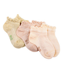 棉果果童袜纯棉春秋薄款婴儿棉袜宝宝透气儿童短袜子无骨0-6岁四季(黄色 0-6个月)