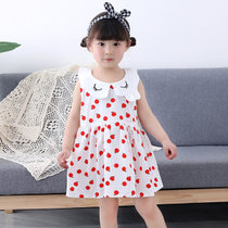 全网新品 趋势好货 女童韩版公主裙宝宝0-4岁夏季婴儿连衣裙小童纯棉裙子(蝴蝶结-绿色 120cm)
