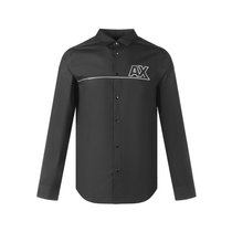 Armani Exchange阿玛尼 男士LOGO图案长袖衬衫 6KZC24 ZNVRZ(1200 黑色 M)