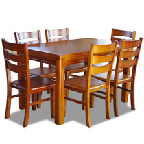 木巴实木橡胶木餐桌椅一桌四椅餐桌椅组合CZ010+YZ071