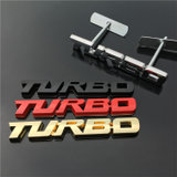 个性涡轮增压turbo车标3d立体金属汽车贴纸标识车身车尾装饰改装(大号TURBO中网一个(留言颜色))